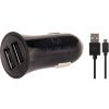 Mobilize Car Charger 2x USB 24W + USB to Micro USB Cable 1m. Black