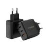 Mobilize Wall Charger 2x USB-C + 1x USB GaN 65W with PD/PPS Black