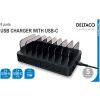 DPS-0201 DELTACO 8-ports USB + USB-C Charging Station 75W Black
