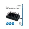 DPS-0200 DELTACO 6-ports USB + USB-C Charging Station 50W Black
