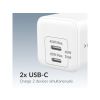 Mobilize Wall Charger 2x USB-C GaN 45W with PD/PPS White