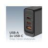 Mobilize Wall Charger 2x USB-C + 1x USB GaN 100W with PD/PPS Black