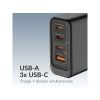 Mobilize Wall Charger 3x USB-C + 1x USB GaN 140W with PD/PPS Black