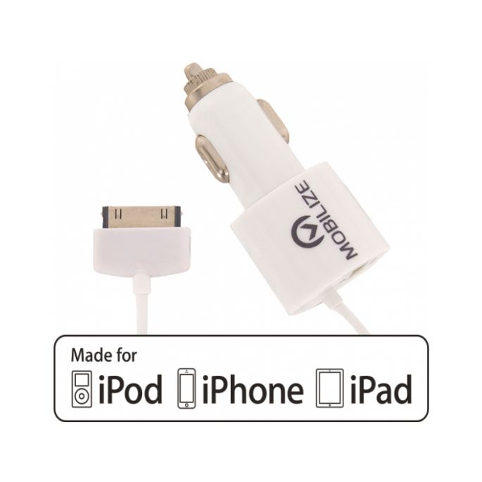Neuropathie Trots bitter Mobilize Autolader Apple 30-pin + USB 4.2A 20W - Wit | Casy.nl