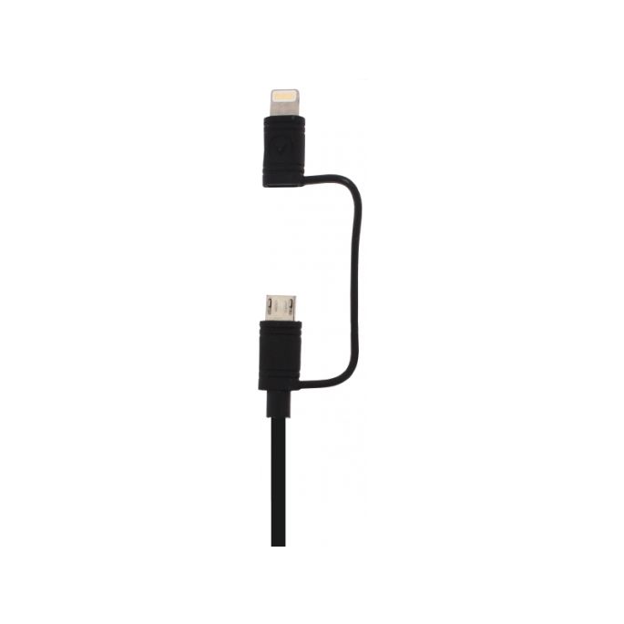 Mobilize 2in1 Apple MFI Lightning/Micro USB 1.5m Oplaadkabel  - Zwart