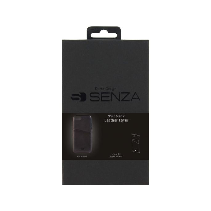 Senza Pure Lederen Cover met Card Slot Apple iPhone 7/8/SE (2020) - Zwart