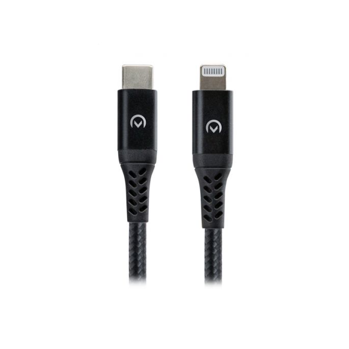 Mobilize Gevlochten USB-C to MFi Lightning 60W Kabel 2m - Zwart