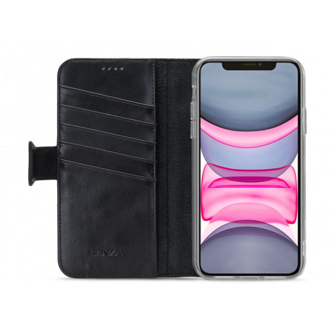 Senza Pure Lederen Wallet Apple iPhone 11 - Zwart