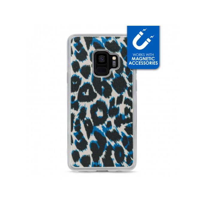 My Style Magneta Case voor Samsung Galaxy S9 - Luipaard/Blauw