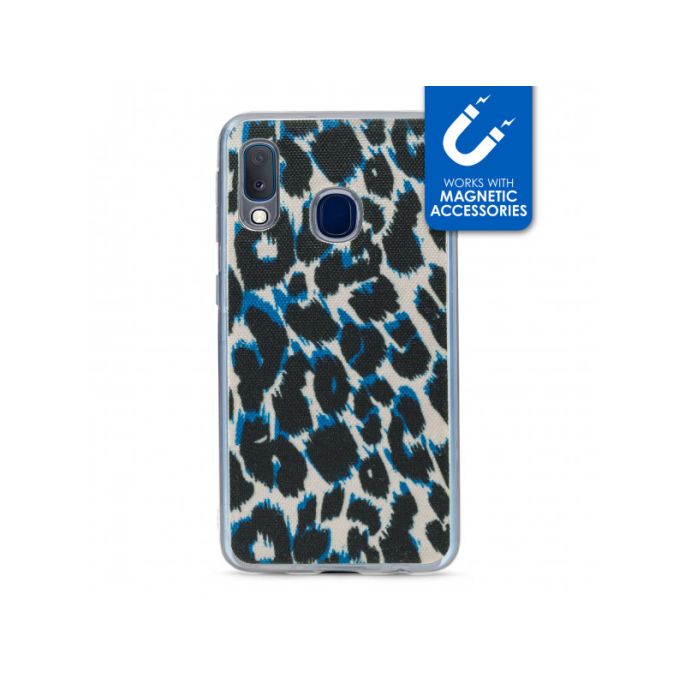 My Style Magneta Case voor Samsung Galaxy A20e - Luipaard/Blauw