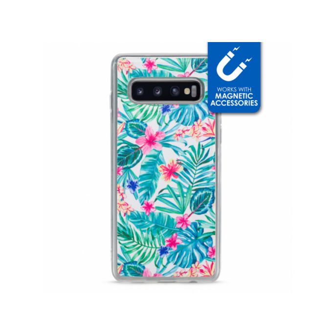 My Style Magneta Case voor Samsung Galaxy S10 - Wit Jungle