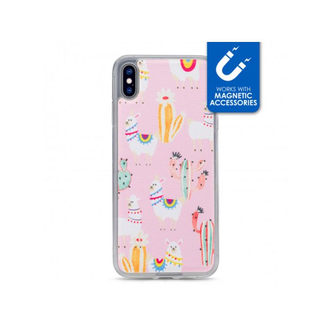 My Style Magneta Case voor Apple iPhone Xs Max - Roze Alpaca