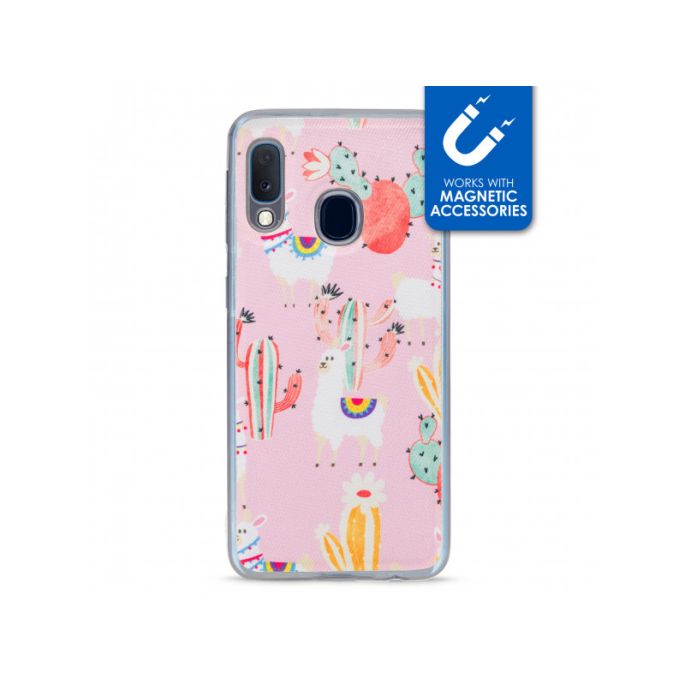 My Style Magneta Case voor Samsung Galaxy A20e - Roze Alpaca