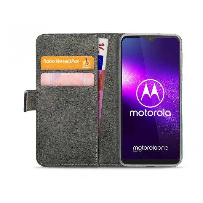 Mobilize Classic Gelly Book Case Motorola One Macro - Zwart