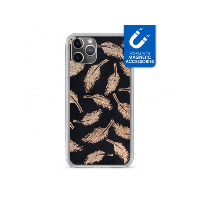 My Style Magneta Case voor Apple iPhone 11 Pro - Gouden Veren