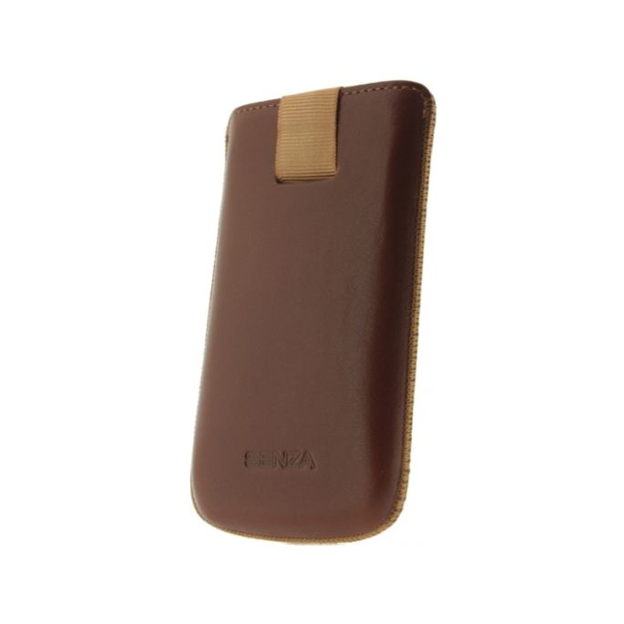 Senza Leather Slide Case Cognac Size S