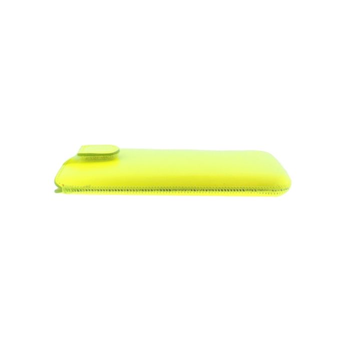 Senza Leather Slide Case Neon Yellow Size M-Large