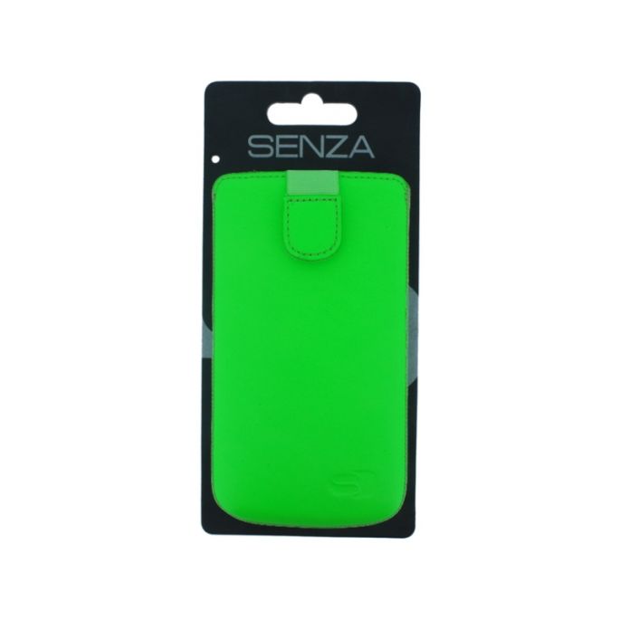 Senza Leather Slide Case Neon Green Size XXL