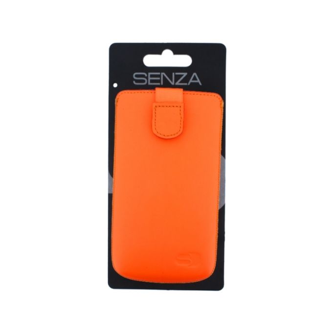 Senza Leather Slide Case Neon Orange Size XXL