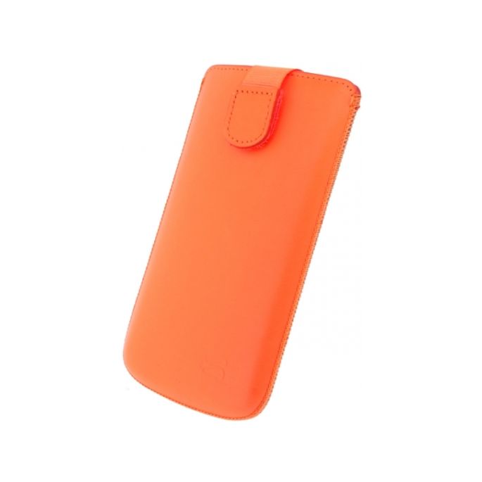 Senza Leather Slide Case Neon Orange Size XXL