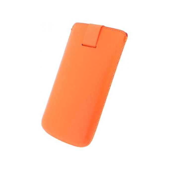 Senza Leather Slide Case Neon Orange Size XXL