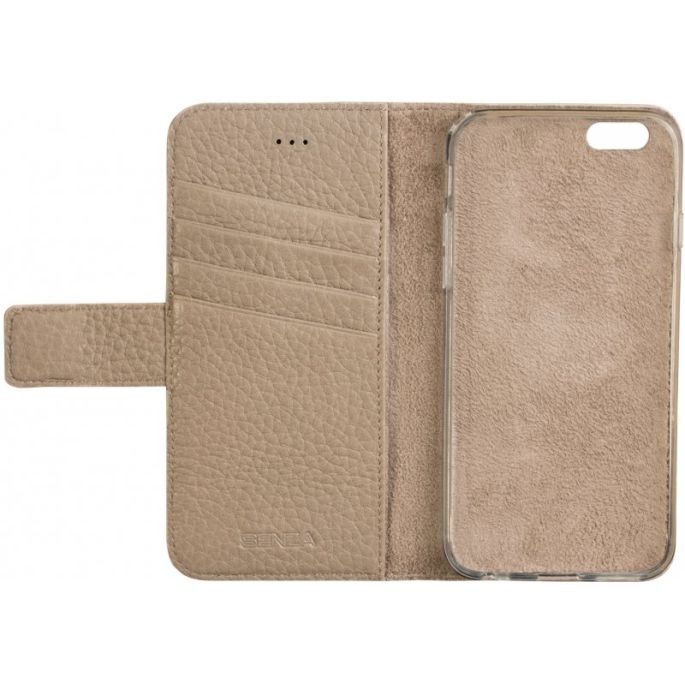 Senza Exquisite Leather Wallet Apple iPhone 6/6S Desert Taupe