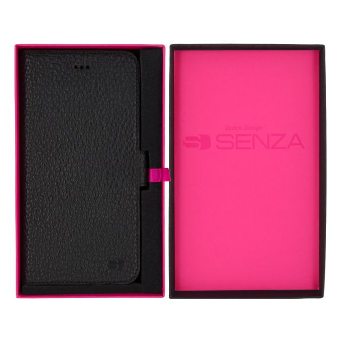 Senza Exquisite Leather Wallet Apple iPhone 7 Plus/8 Plus Intense Black