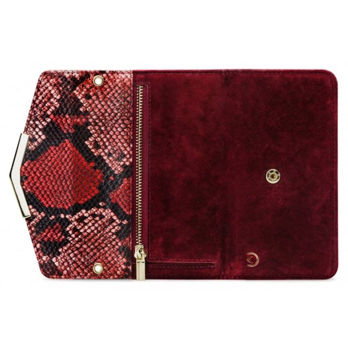 Mobilize Gelly Velvet Clutch 2in1 voor Samsung Galaxy A42/A42 5G - Rood/Snake