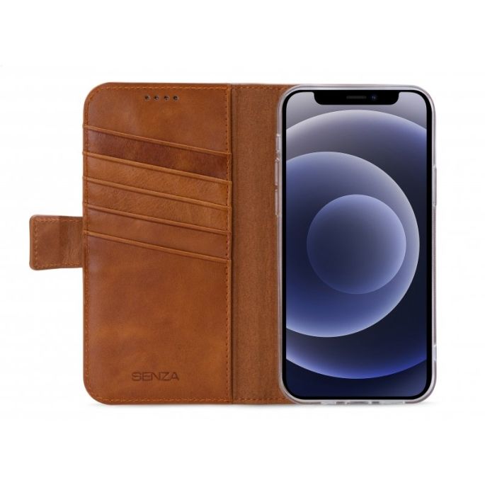 Senza Desire Lederen Wallet Apple iPhone 12/12 Pro - Bruin