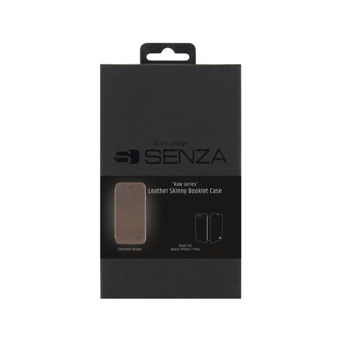 Senza Raw Skinny Leather Booklet Apple iPhone 7 Plus/8 Plus Chestnut Brown