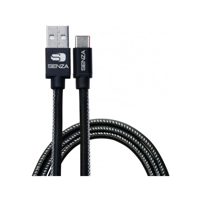 Senza Premium Leather Charge/Sync Cable USB-C 1.5m. 15W Black