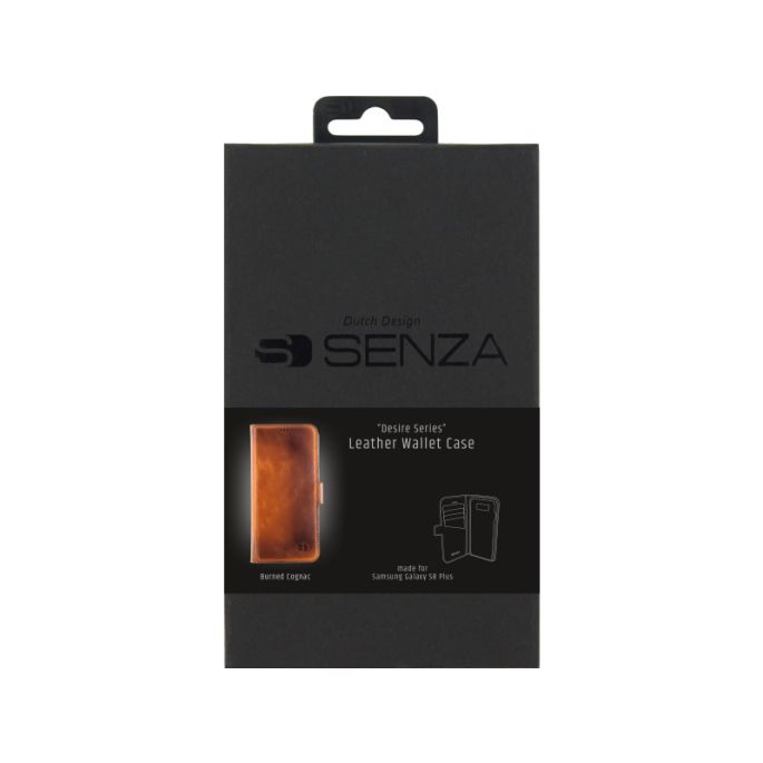 Senza Desire Leather Wallet Samsung Galaxy S8+ Burned Cognac