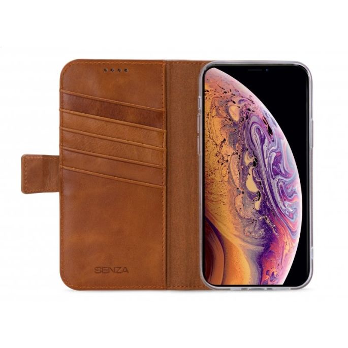 Senza Desire Lederen Wallet Apple iPhone X/Xs - Bruin