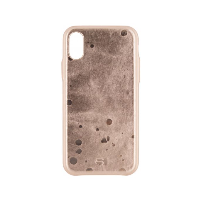 Senza Glam Leather Cover Apple iPhone X/Xs Metallic Rosé