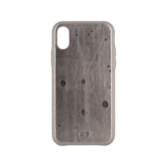 Senza Glam Leather Cover Apple iPhone X/Xs Metallic Grey