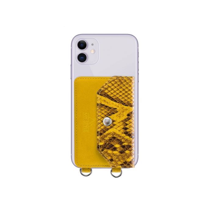 My Style Crossbody Sticker Phone Pocket - Snake/Geel