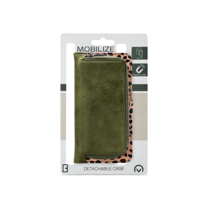 Mobilize Magnet Zipper Case 2in1 Samsung Galaxy A22 4G - Groen/Luipaard