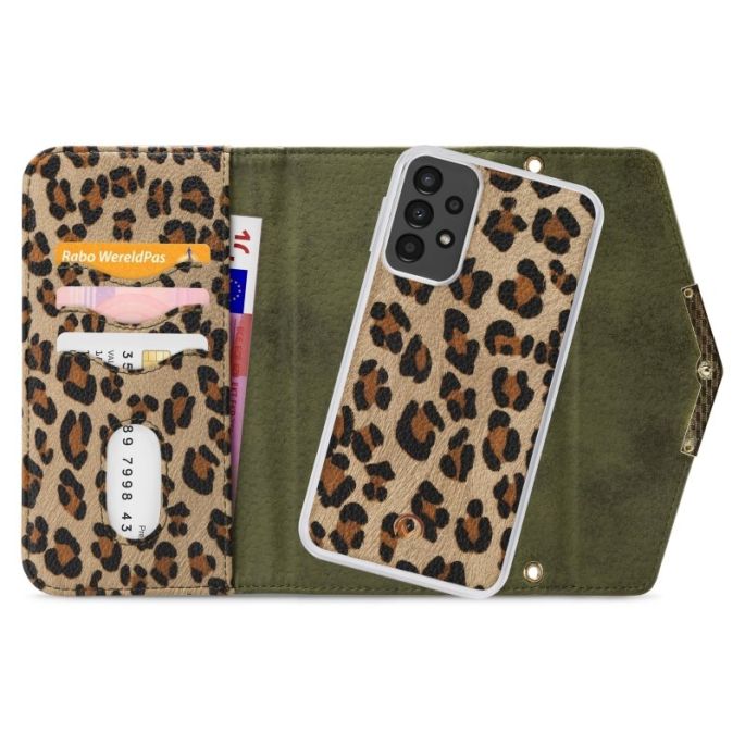 Mobilize 2in1 Gelly Clutch voor Samsung Galaxy A13 4G - Groen/Luipaard