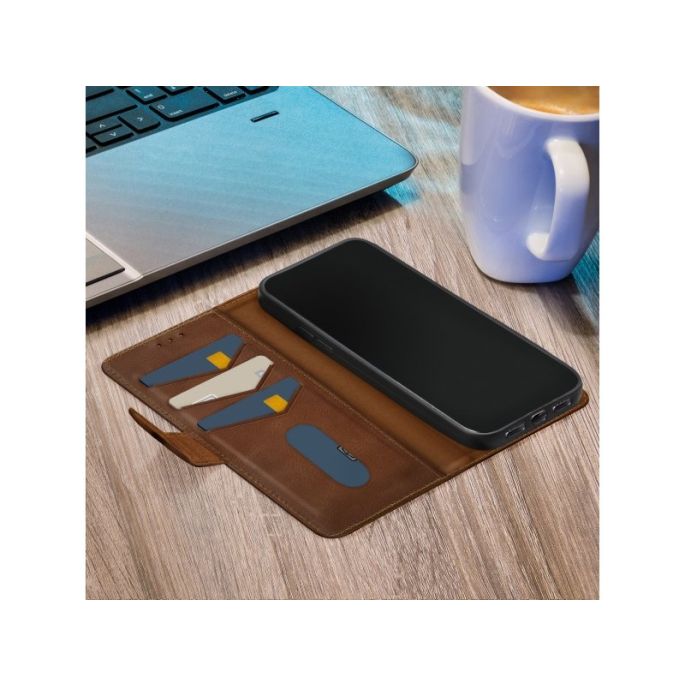 Mobilize Leather Wallet Apple iPhone 14 Plus Brown