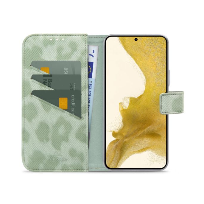 My Style Flex Wallet for Samsung Galaxy S22 5G Green Leopard