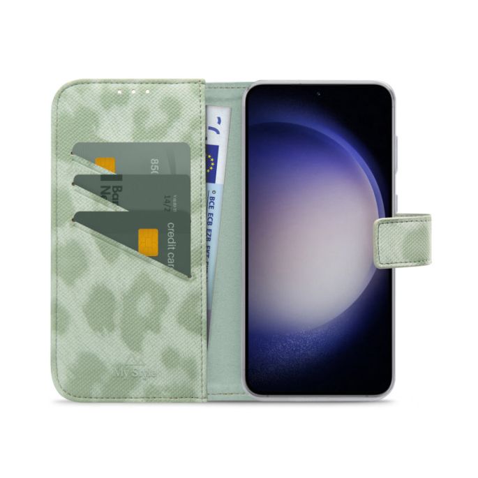 My Style Flex Wallet for Samsung Galaxy S23 5G Green Leopard