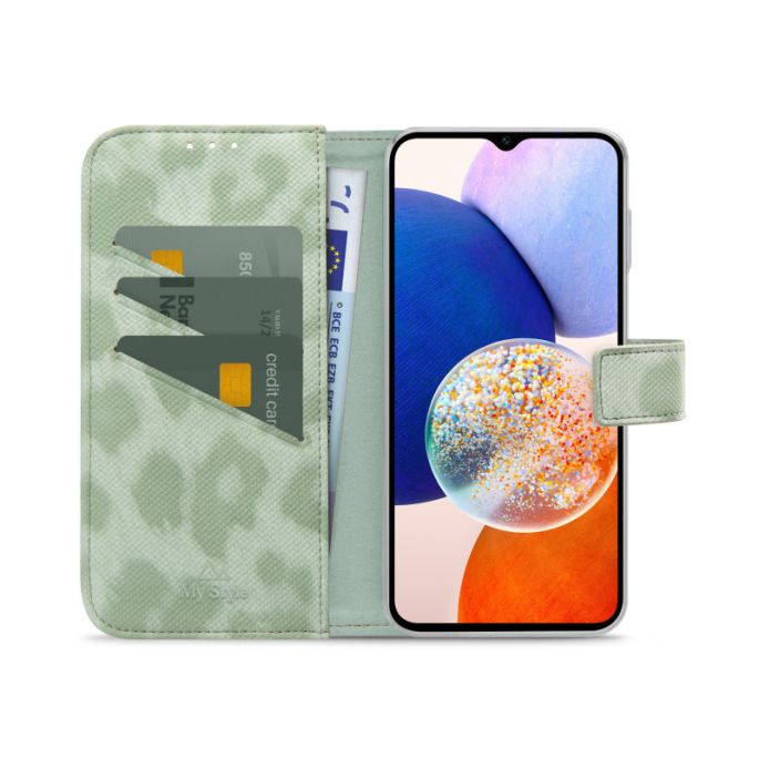 My Style Flex Wallet for Samsung Galaxy A14 4G/5G Green Leopard