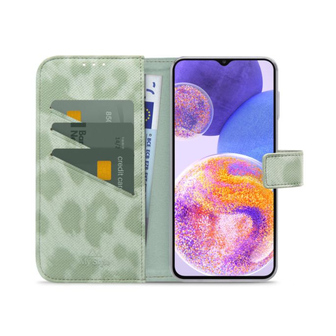 My Style Flex Wallet for Samsung Galaxy A23 5G Green Leopard