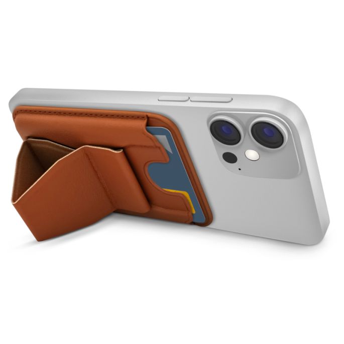 Mobilize Magsafe Compatible Magnet Card Holder Brown