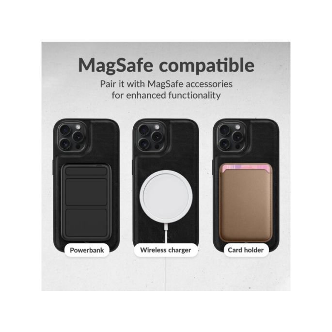 Mobilize 2in1 Magsafe Compatible Gelly Wallet Case Apple iPhone 15 Pro Max Black