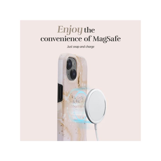 MIO Gold Marble Magsafe Compatible for iPhone 14 Plus/15 Plus