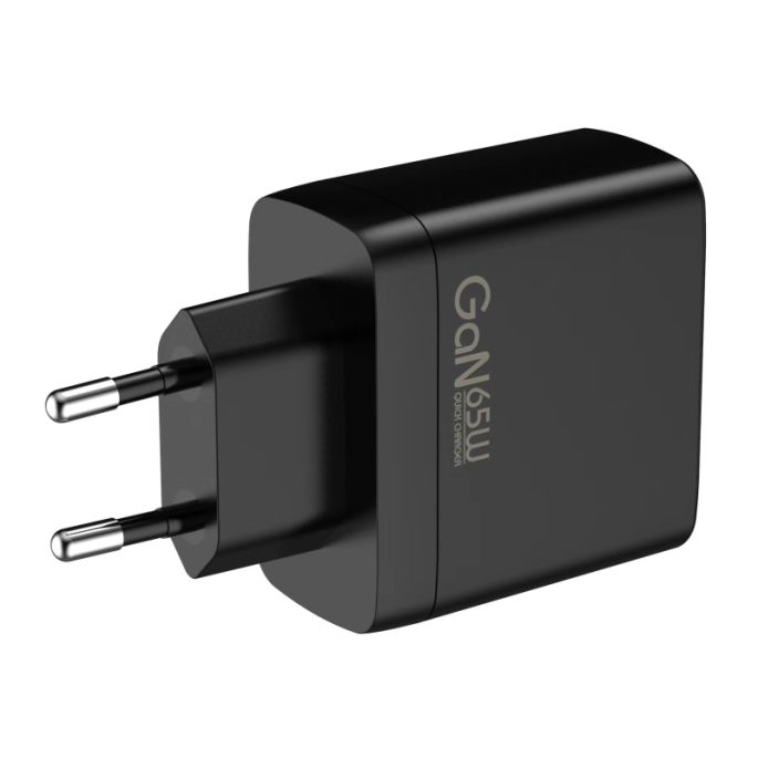 Mobilize Wall Charger 2x USB-C + 1x USB GaN 65W with PD/PPS Black