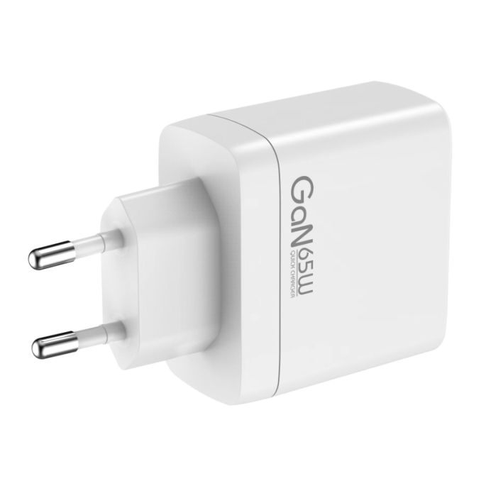 Mobilize Wall Charger 2x USB-C + 1x USB GaN 65W with PD/PPS White