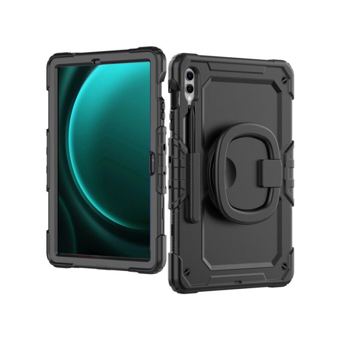 Mobilize Rotating Defender Case Stand Function for Samsung Galaxy Tab S9+/S9 FE+ 12.4 Black