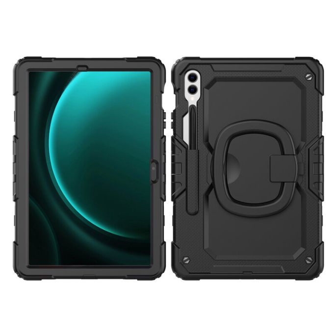 Mobilize Rotating Defender Case Stand Function for Samsung Galaxy Tab S9+/S9 FE+ 12.4 Black